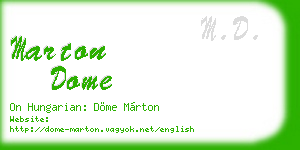 marton dome business card